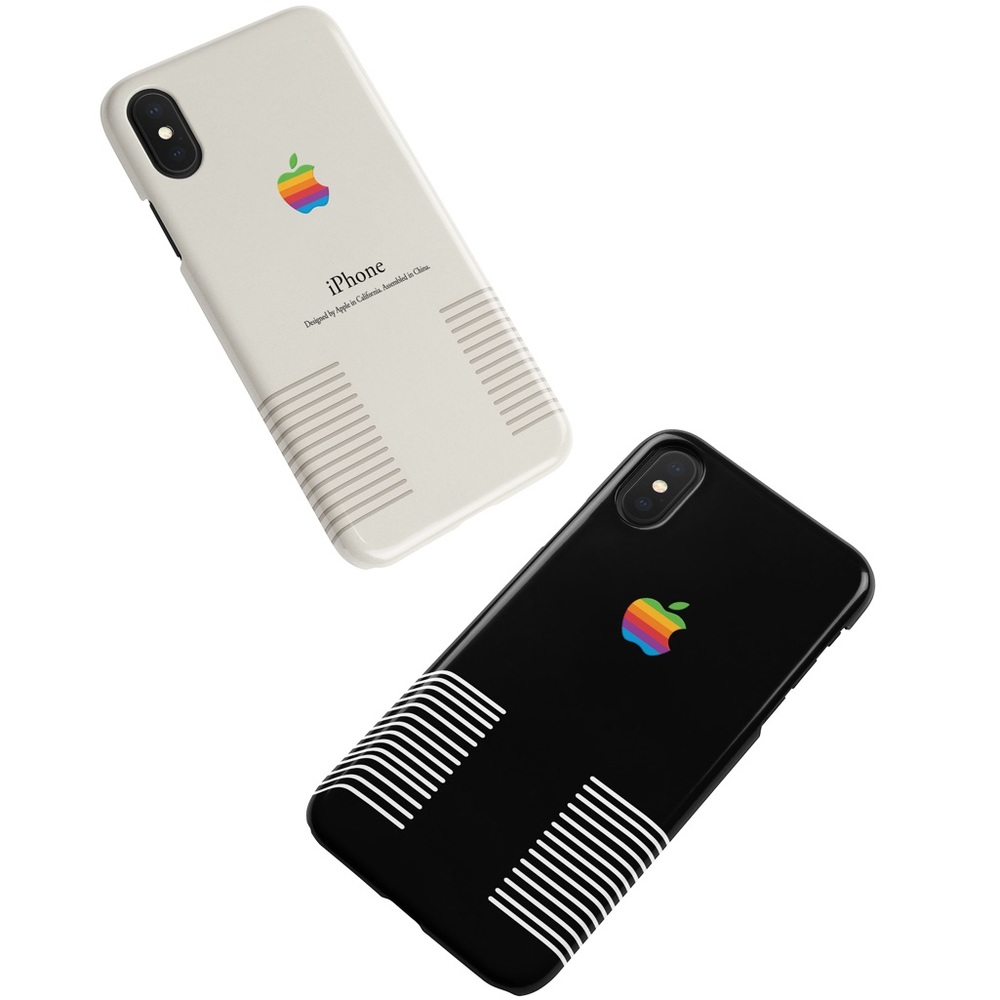 New Retro Classic Apple iPhone Case Black or White
